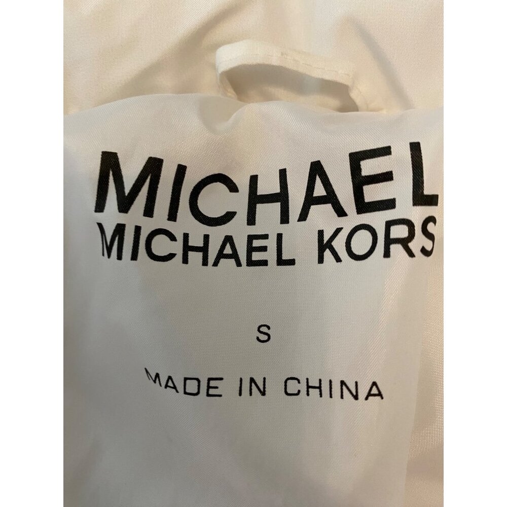 Michael Kors Womens Quilted White Puffer Coat Snap Pockets & Belted Waist Small - Picture 4 of 14